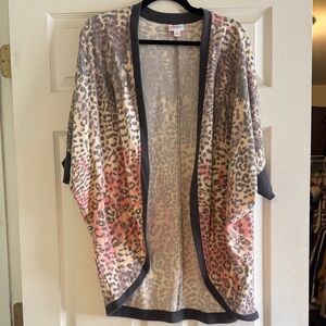LuLaRoe Tracy Leopard Print Open Front Cardigan